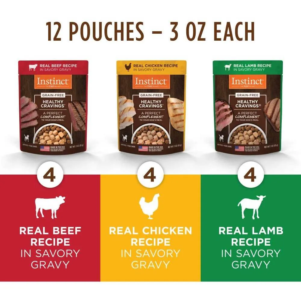 10% OFF: Instinct Healthy Cravings Variety Pack Grain-Free Wet Dog Food Topper (12 x 3oz pouches)