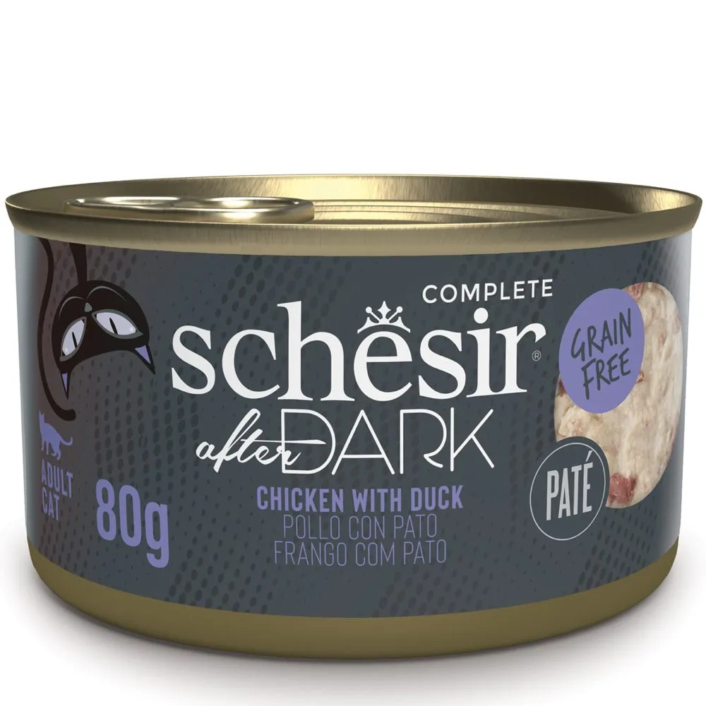 15% OFF: Schesir After Dark Chicken With Duck Pate Grain-Free Adult Canned Cat Food 80g