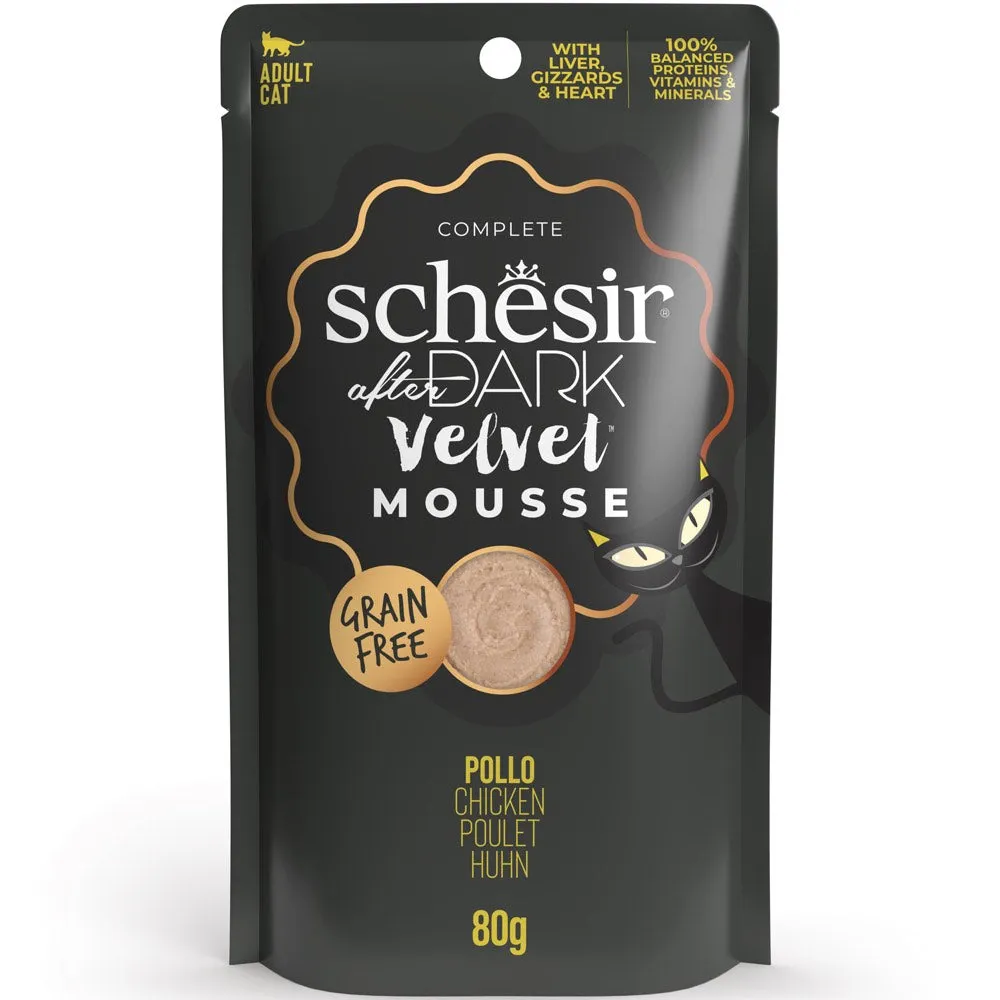 15% OFF: Schesir After Dark Velvet Mousse Chicken Grain-Free Adult Pouch Cat Food 80g