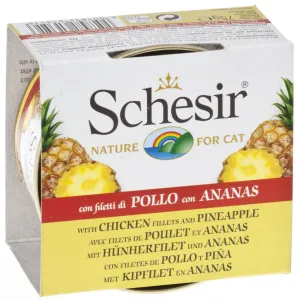 '20% OFF (Exp Apr25)':Schesir Chicken Fillets & Pineapple Fruit Dinner Adult Canned Cat Food 75g