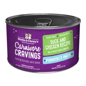 3 FOR $14.40 (Exp 8Nov24)': Stella & Chewy's Carnivore Cravings Purrfect Pate Duck & Chicken in Broth Grain-Free Canned Cat Food 5.2oz