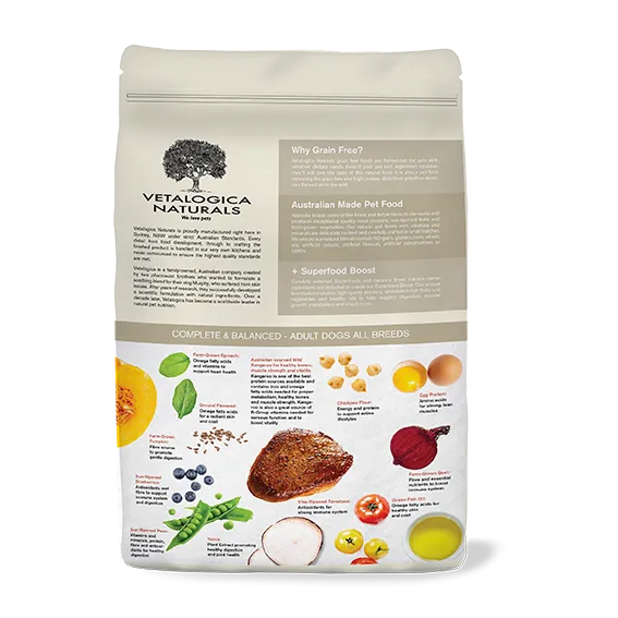 4 x 100g Vetalogica Naturals Grain Free Kangaroo Adult Dog Food SAMPLES