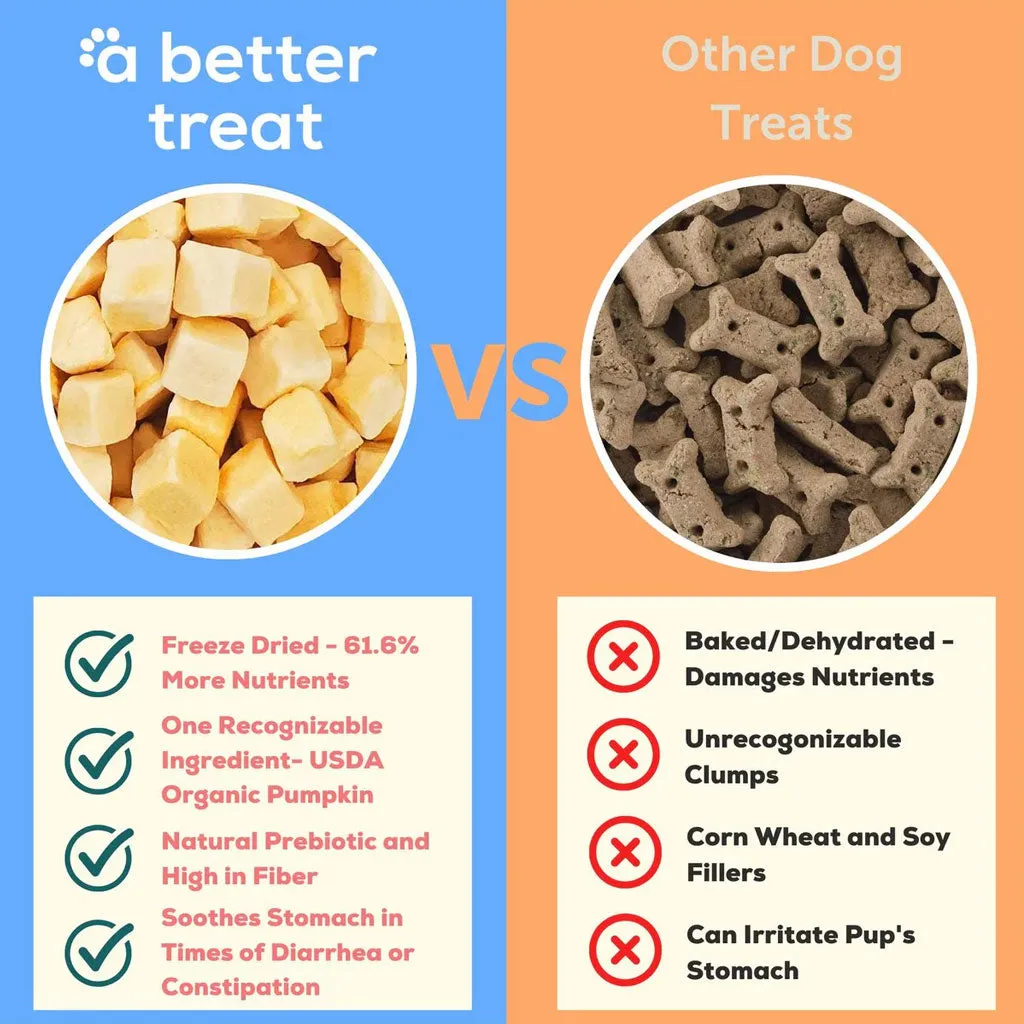 A Better Treat Organic Pumpkin Freeze Dried Treats for Dogs & Cats, 3-oz