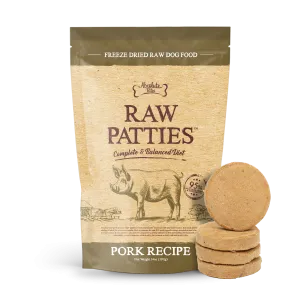 Absolute Bites Freeze Dried Raw Patties Dog Food - Pork Recipe (14oz)