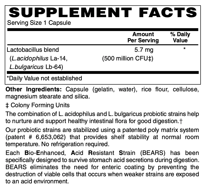 Acidophilus, 100 cap