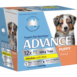 Advance Chicken and Rice All Breed Puppy Wet Dog Food Tray 100g x 12