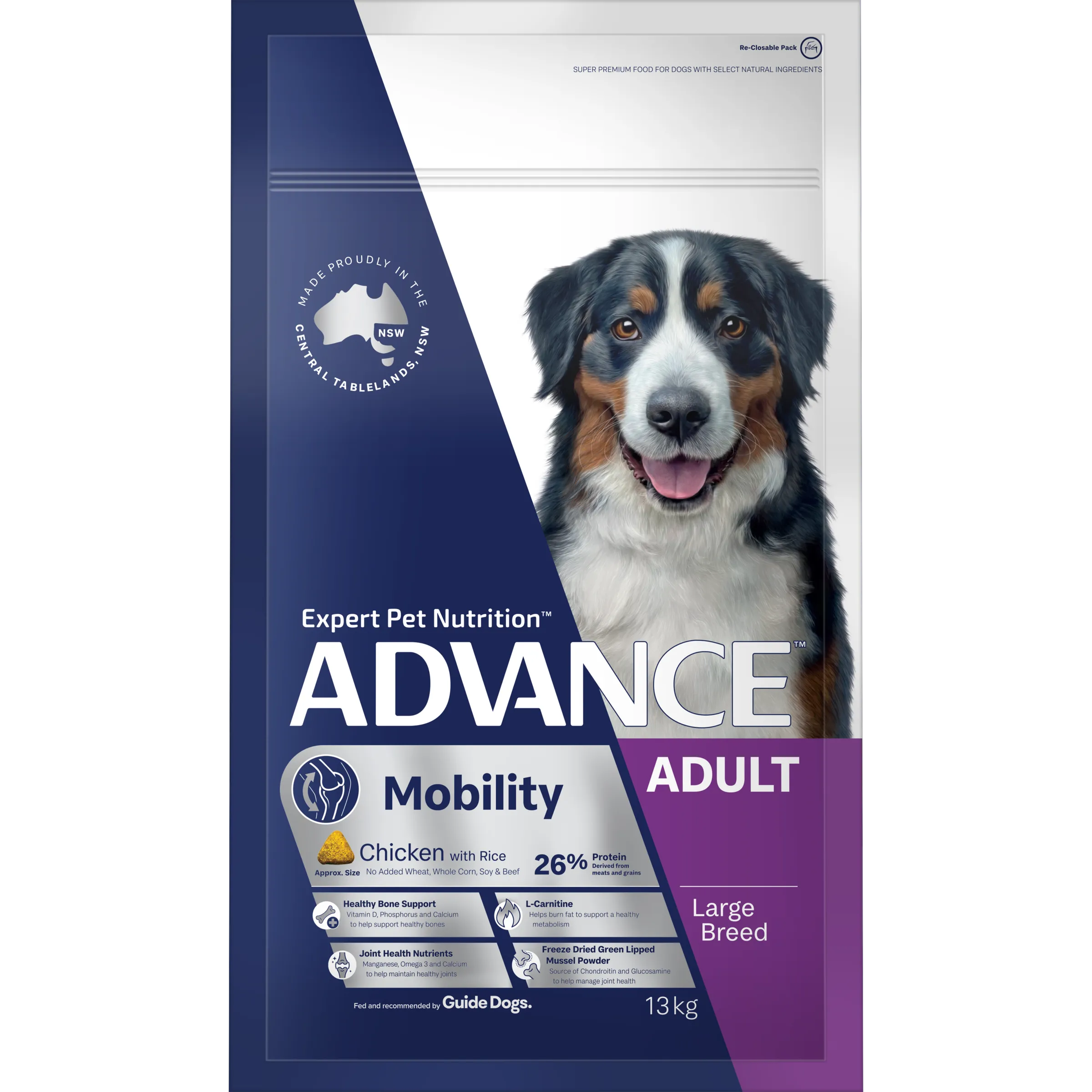 Advance Chicken and Rice Mobility Large Breed Adult Dry Dog Food 13kg