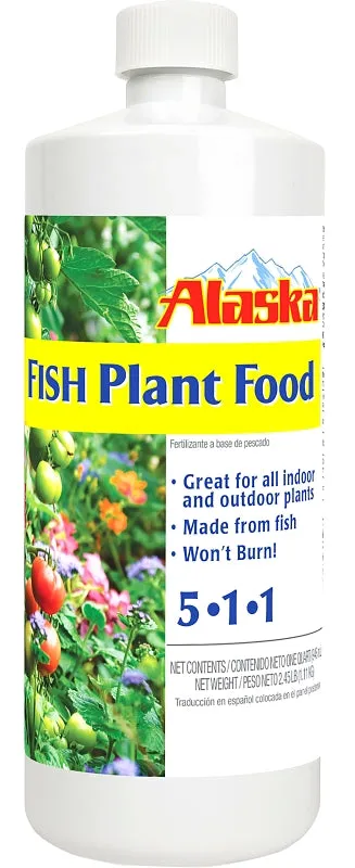 Alaska 100099247 Fish Fertilizer, 32 oz Bottle, Liquid, 5-1-1 N-P-K Ratio :QUART: QUANTITY: 1