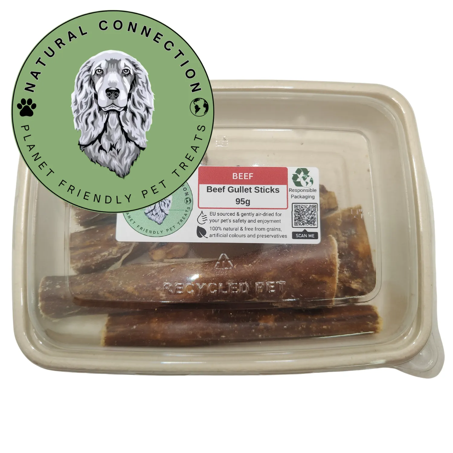 Beef Gullet Sticks | High Protein, Low Fat Dog Chews by Natural Connection