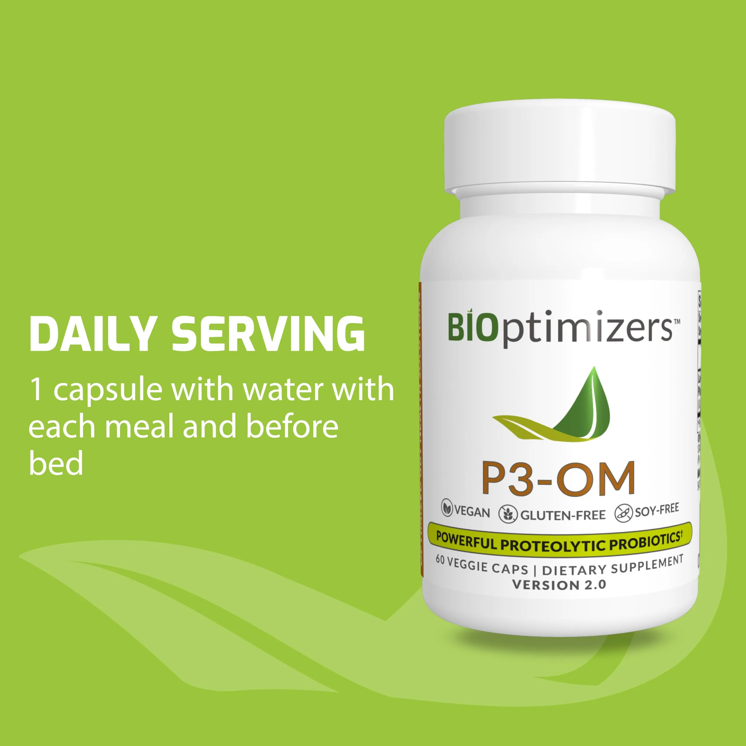 BiOptimizers P3-OM Proteolytic Prebiotics & Probiotics 60 Veg Caps