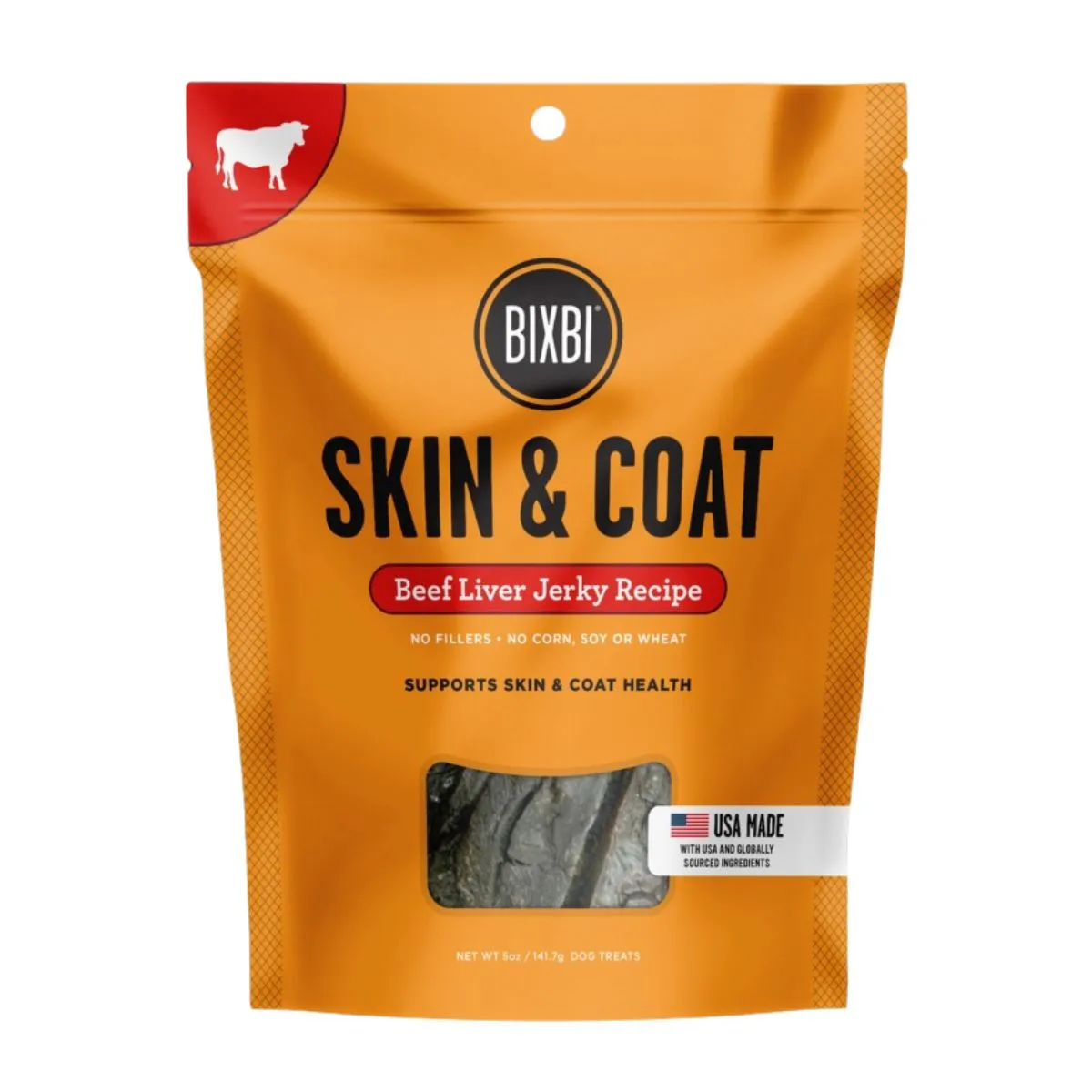 Bixbi Pet Skin & Coat Jerky Beef Liver Dog Treats 12oz