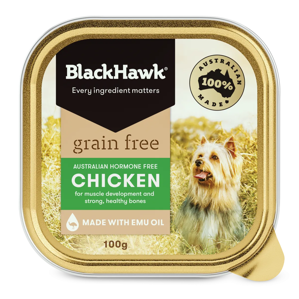 Black Hawk Grain Free Adult Chicken Wet Dog Food 100g x 9