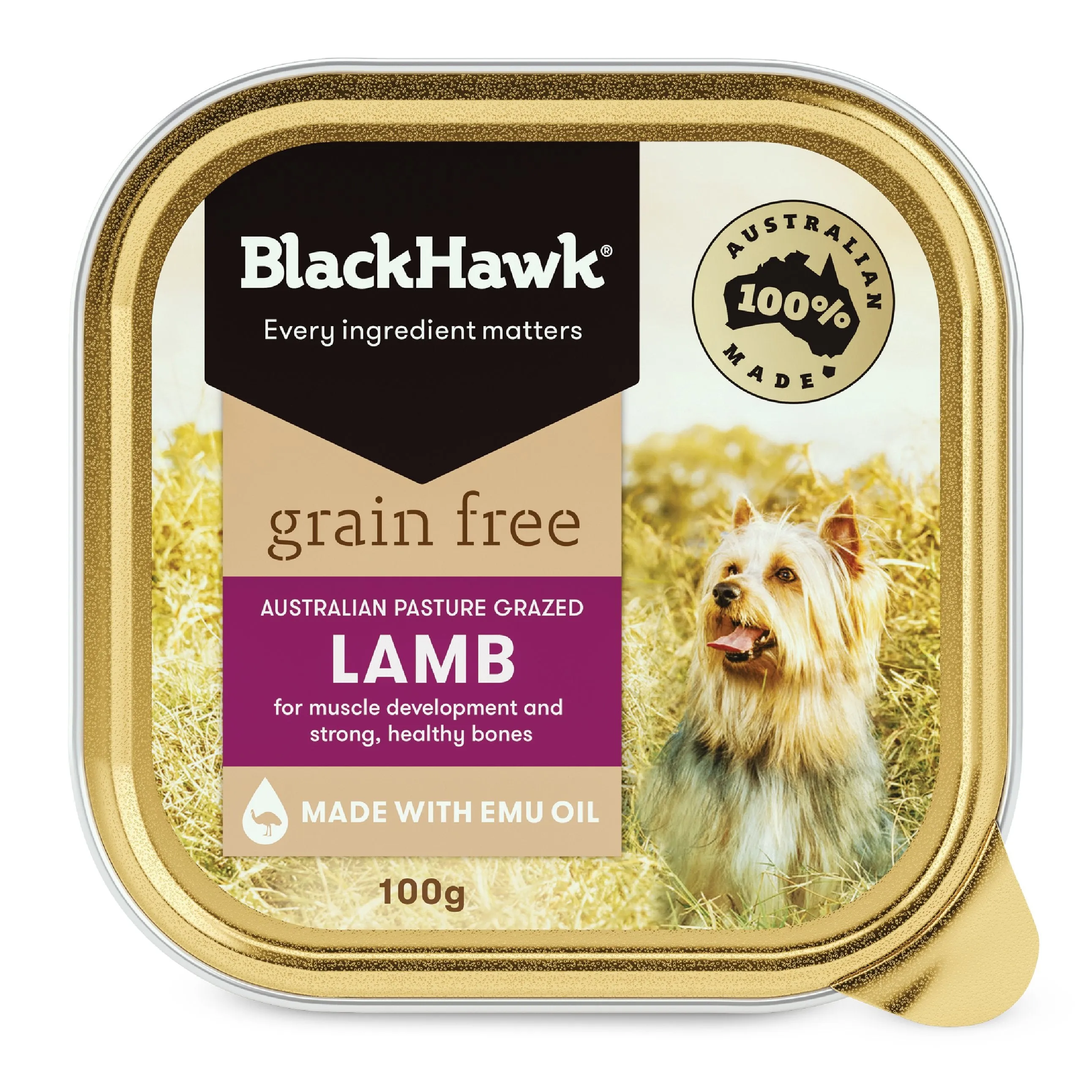 Black Hawk Grain Free Lamb Wet Dog Food 100g