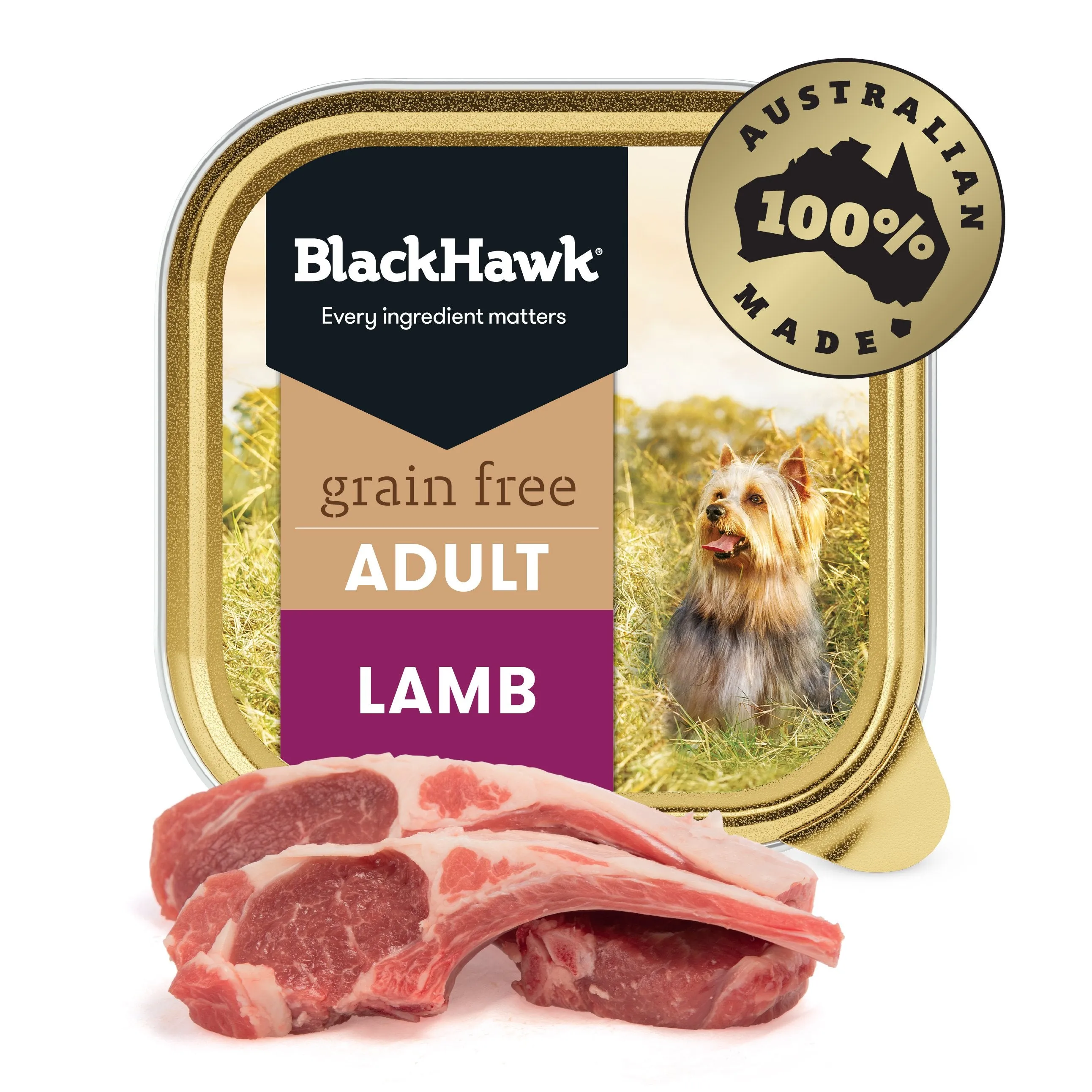 Black Hawk Grain Free Lamb Wet Dog Food 100g