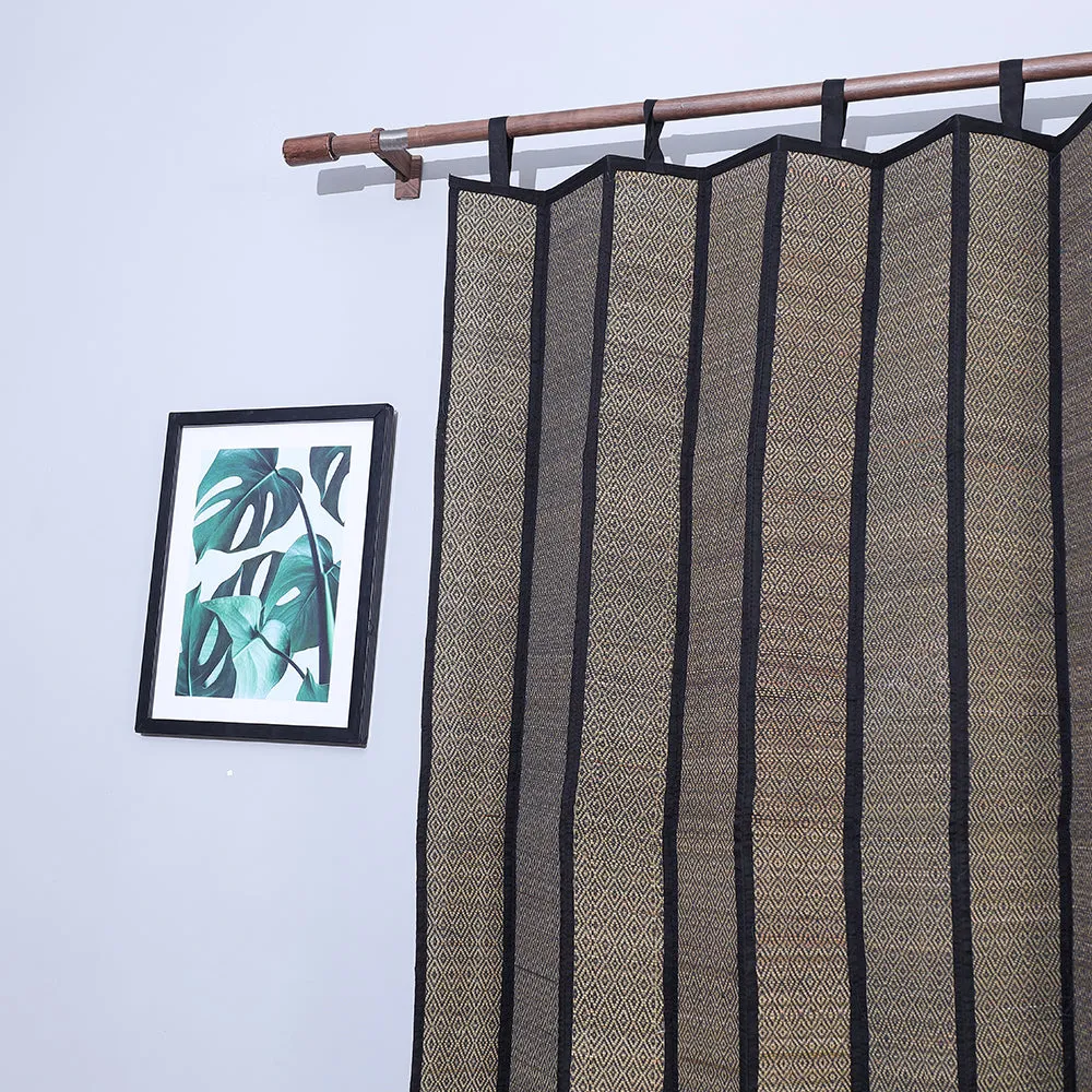 Black - Madur Grass Window Curtain of Midnapore (5 x 4 feet)