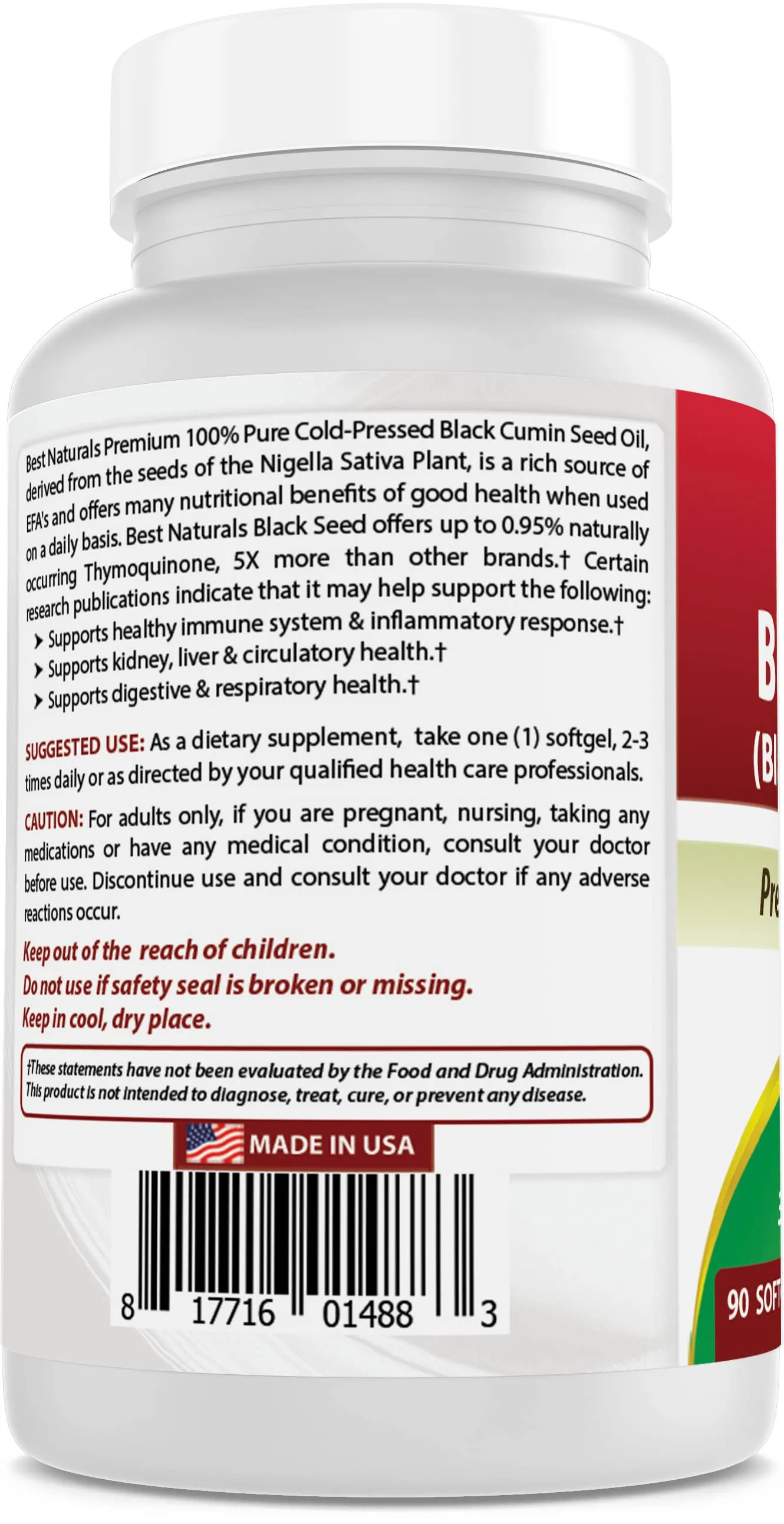 Black Seed Oil 500 mg 90 Softgels