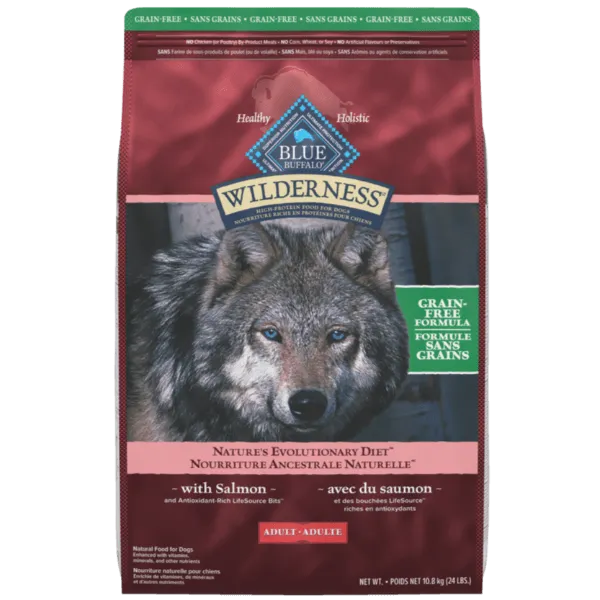 BLUE Wilderness Grain Free Salmon Recipe Dry Dog Food, 24lb