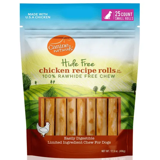 Canine Naturals Hide Free Chicken Rolls Dog Chew