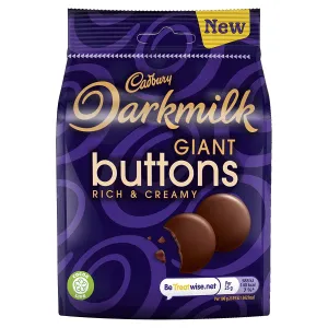 C'bury Darkmilk Giant Buttons Chocolate Bag 90g