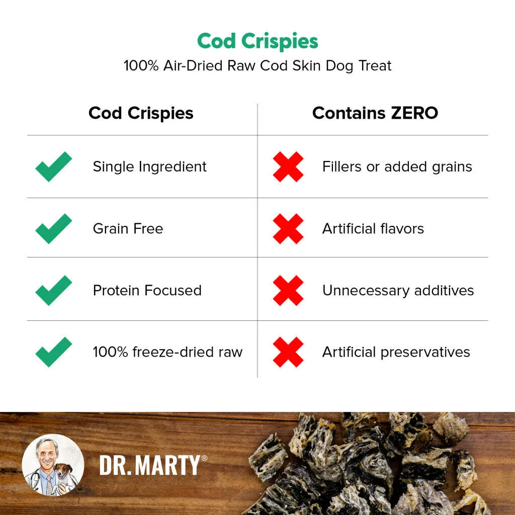 Dr Marty Cod Crispies Freeze Dried Cod Skin Dog Treats