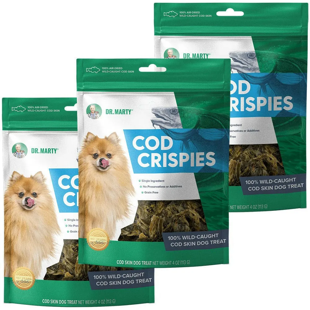 Dr Marty Cod Crispies Freeze Dried Cod Skin Dog Treats