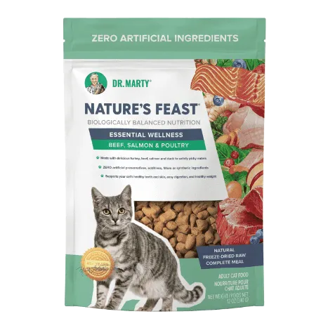 Dr. Marty Nature's Feast Essential Wellness Beef, Salmon and Poultry Freeze Dried Raw Cat Food