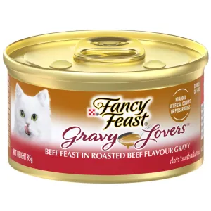 Fancy Feast Gravy Lovers Beef In Roasted Beef Flavour Canned Cat Food 85g