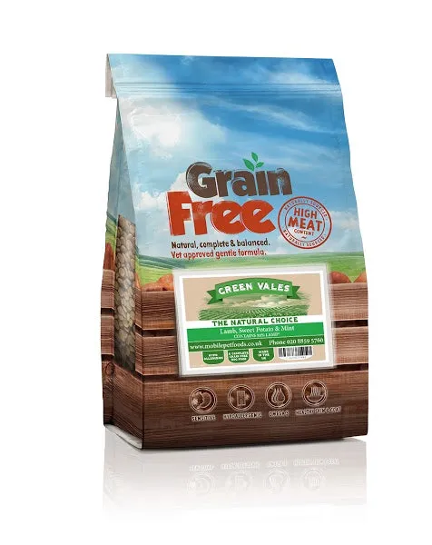 Green Vales Grain Free Lamb, Sweet Potato & Mint 2kg