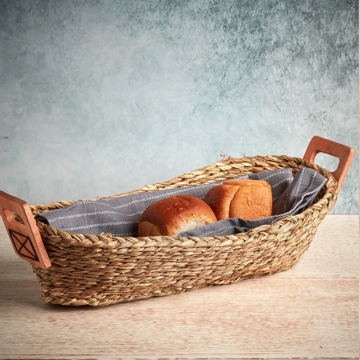 Handmade Sabai Grass Bread Basket-Small-Natural