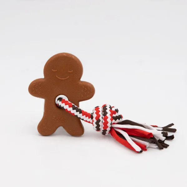 Holiday ZippyTuff Teetherz Dog Chew Toy - Gingerbread Man