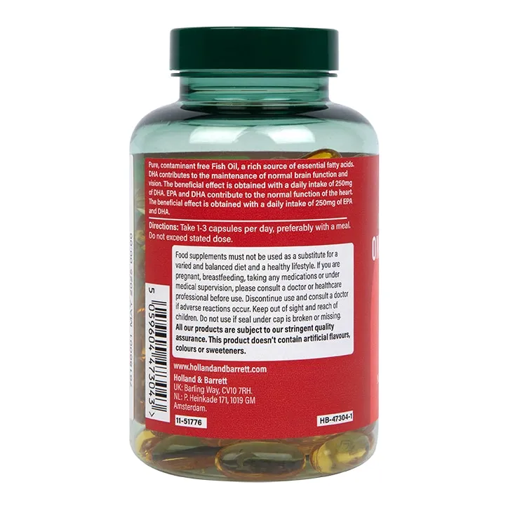 Holland & Barrett Enteric Coated Omega 3 Fish Oil 1000mg 120 Capsules