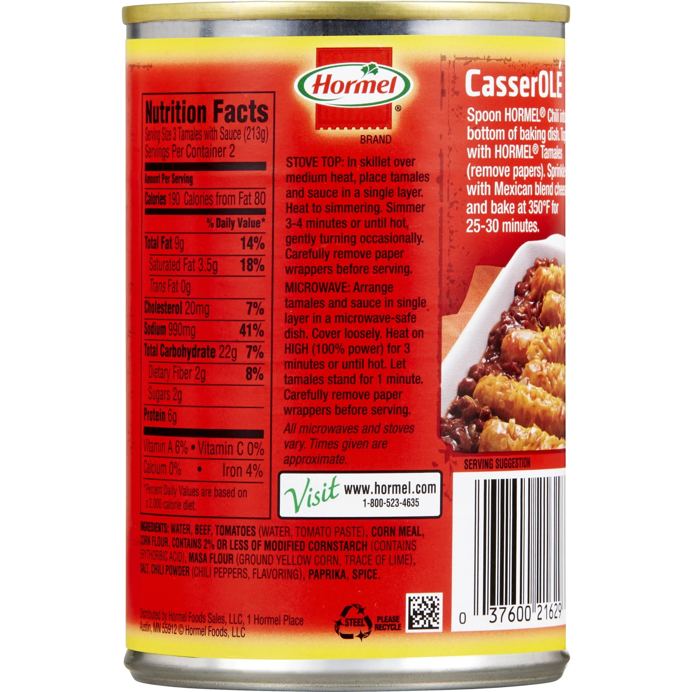 HORMEL Beef Tamales, Canned Tamales, 15 Oz Can