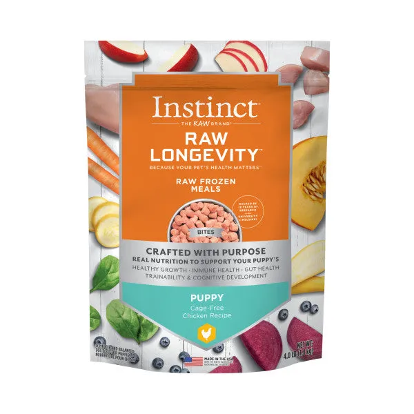 Instinct Raw Longevity Puppy Frozen Chicken Bites Dog Food, 4-lb Bag