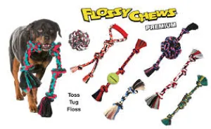 Mammoth Flossy Chews Bone Rope Chew for Dogs, Multicolor