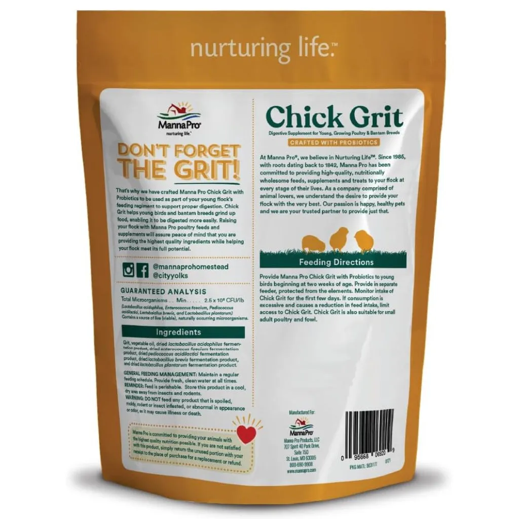 Manna Pro Chick Grit Digestive Supplement with Probiotics (5 lb)