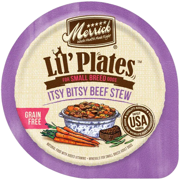 Merrick Lil' Plates Grain Free Small Breed Wet Dog Food Itsy Bitsy Beef Stew