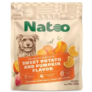 Natoo Crunchy Biscuits Sweet Potato & Pumpkin Flavor Dog Treats,  8-oz