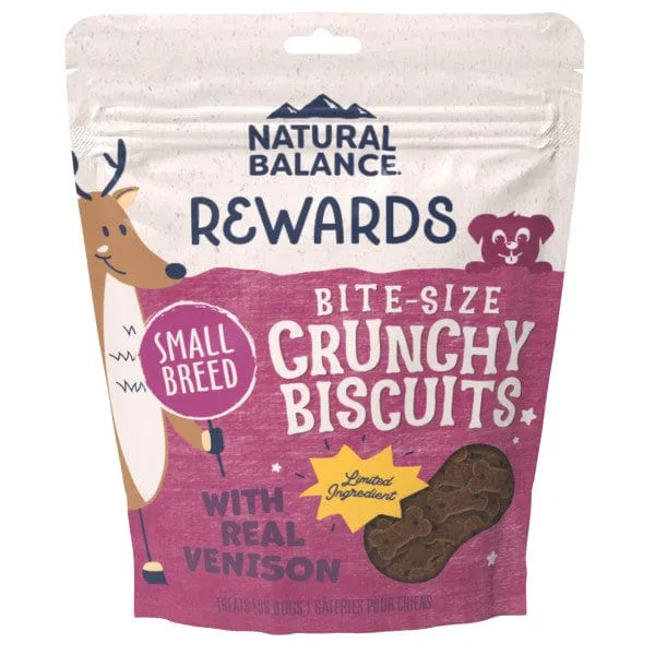 Natural Balance Crunchy Biscuits With Real Venison Small Breed Recipe, 8oz