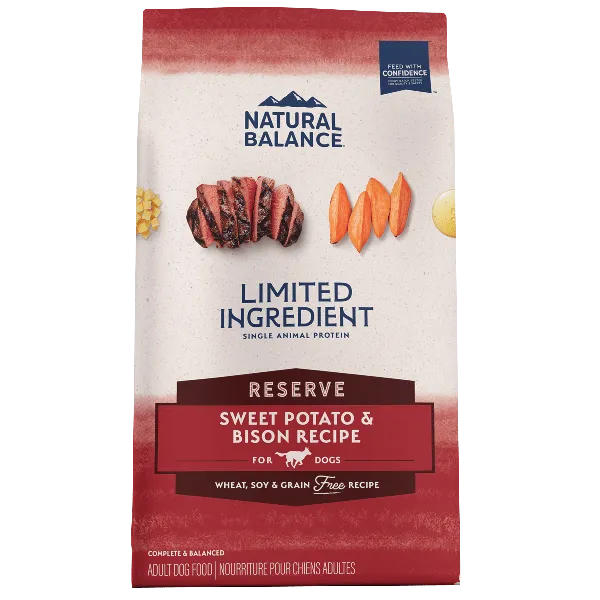 Natural Balance Reserve Sweet Potato & Bison Recipe Dry Dog Food, 22lb