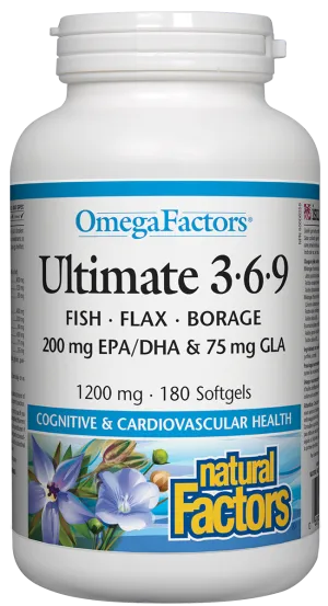 Natural Factors OmegaFactors Ultimate 3-6-9 (180 SoftGels)