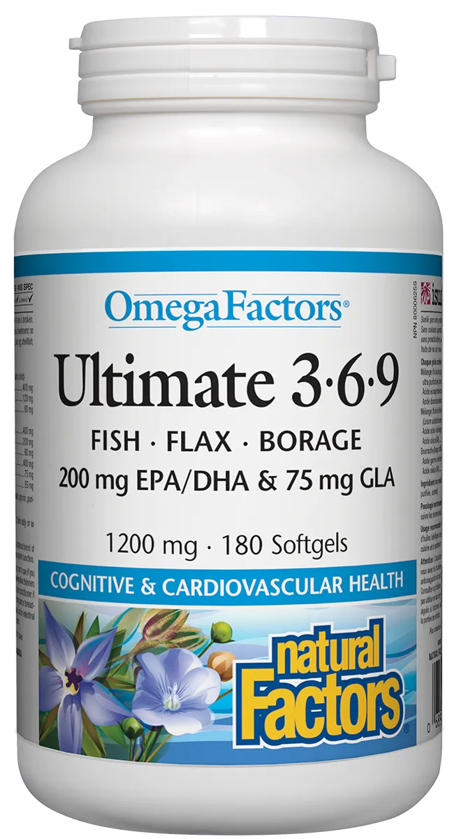 Natural Factors OmegaFactors Ultimate 3-6-9 (180 SoftGels)