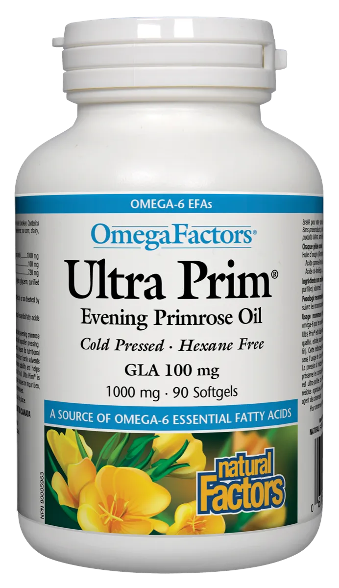 Natural Factors Ultra Prim Evening Primrose Oil (500mg) (90 SoftGels)