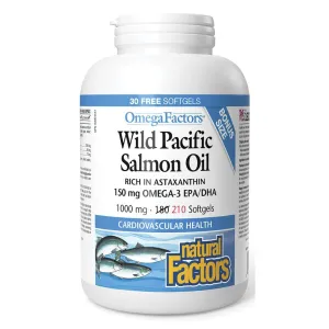 Natural Factors Wild Pacific Salmon Oil (BONUS) (210 Soft Gels)