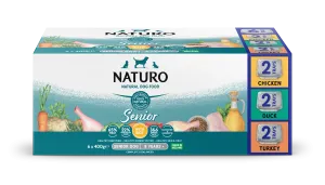 Naturo Senior Dog Tray Variety 6 x 400g -  Pack of 3