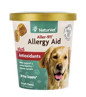 NaturVet Aller-911® Allergy Aid Plus Antioxidants (Skin, Respiratory & Immunity) Soft Chew Dog Supplement (70 Count)