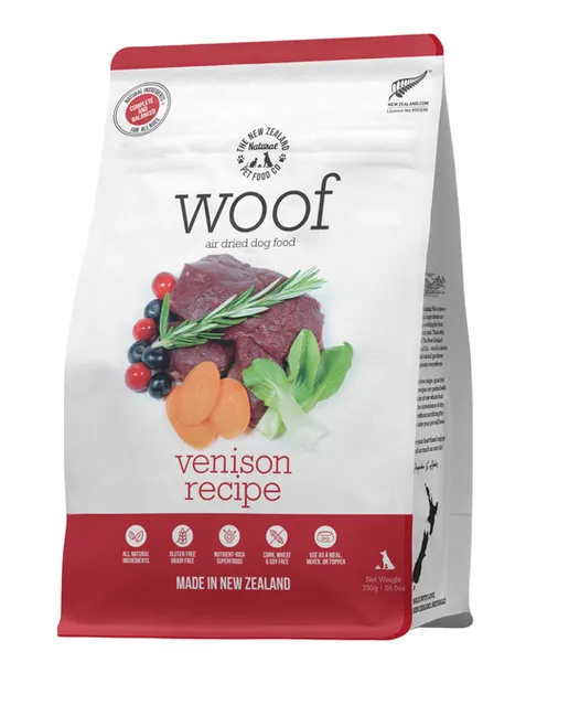 New Zealand Pet Food Co. Woof Air Dried Food Venison