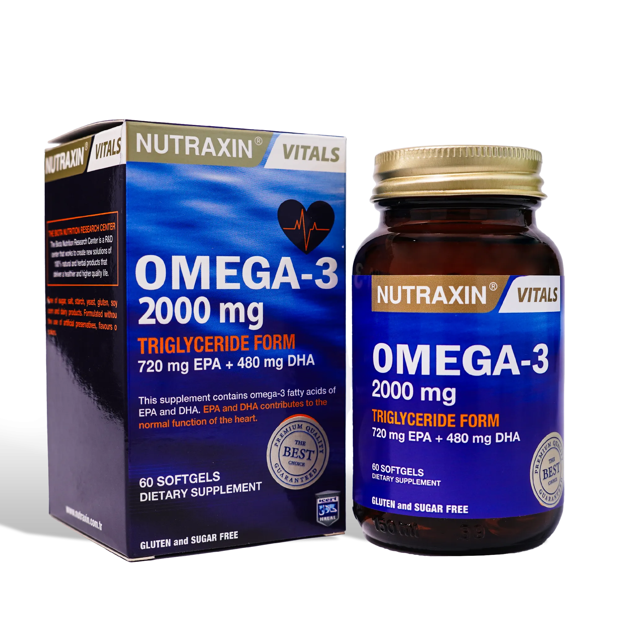 Nutraxin Omega-3 Fish Oil 2000mg Softgels 60s