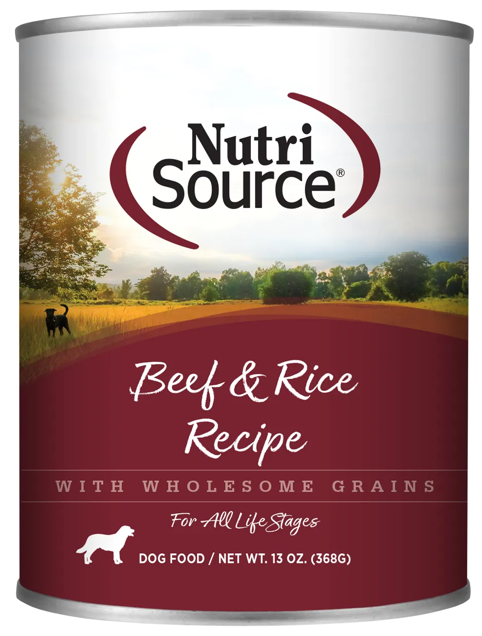 Nutrisource Beef & Rice Recipe Healthy 13oz Wet Dog Food