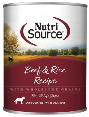 Nutrisource Beef & Rice Recipe Healthy 13oz Wet Dog Food