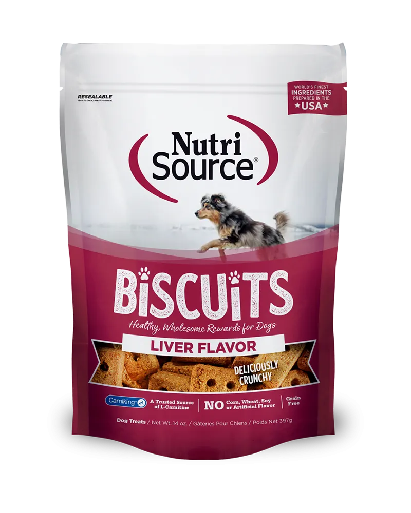 NutriSource Biscuits - Liver Flavored Dog Treats 14oz